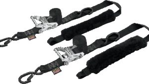 POWERTYE MFG. Deluxe Ratchet Tie-Downs - 1-1/2" x 6-1/2' - Black