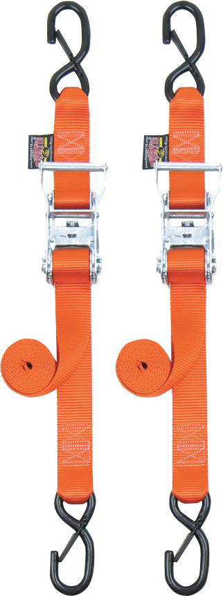 POWERTYE MFG. Ratchet Tie-Downs - 1-1/2" x 6-1/2' - Orange