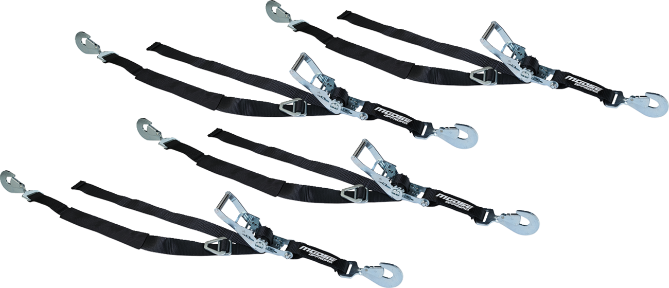 MOOSE OFFROAD Ratcheting Tiedown Pack - 2" x 8' - Black - Image 2