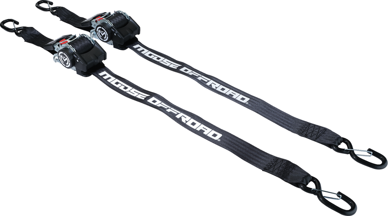 MOOSE OFFROAD Retractable Ratcheting Straps - 2" x 10' - Blue - Image 2