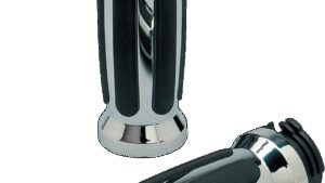 PRO-ONE PERF.MFG. Custom Straight Rubber Grips - Cable - Chrome