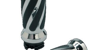 PRO-ONE PERF.MFG. Custom Twisted Rubber Grips - Cable - Chrome