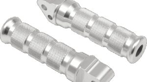 EMGO Rear Foot Pegs - Silver - Suzuki