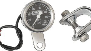 DRAG SPECIALTIES Mini Speedometer - Black - 2:1 Ratio - 1-7/8"