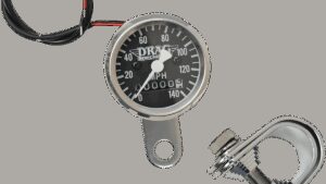 DRAG SPECIALTIES Mini Speedometer - Black - 2240:60 Ratio - 1-7/8"