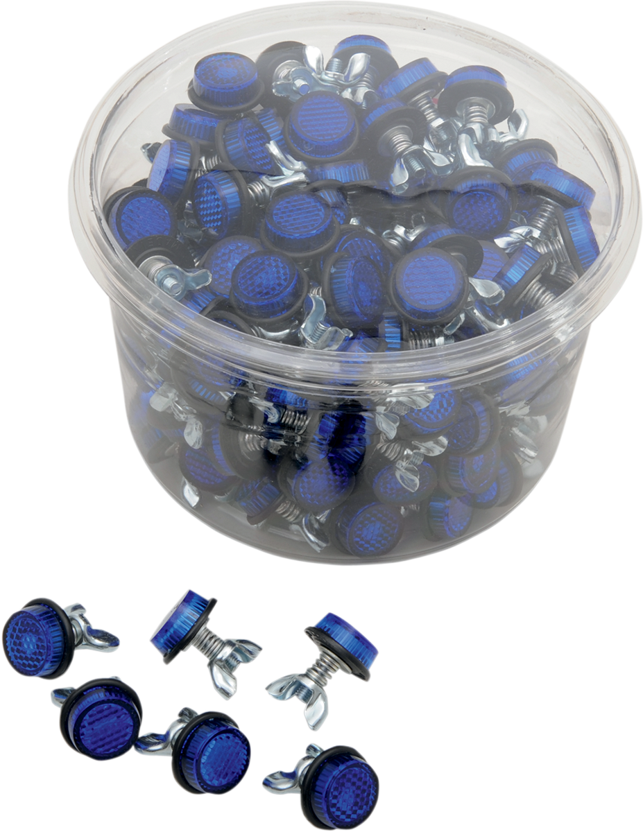 CHRIS PRODUCTS License Plate Reflectors - 150 Pack Tub - Blue