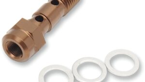 SHINDY Aluminum Banjo Bolt with Bleeder - Honda/Kawasaki/Suzuki/Yamaha
