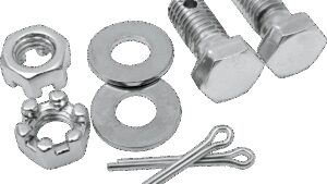 COLONY Hardware Kit - Rear Brake Caliper/Anchor Arm Bolts/Nuts/Washers/Pins - Chrome