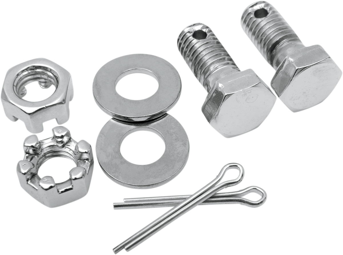 COLONY Hardware Kit - Rear Brake Caliper/Anchor Arm Bolts/Nuts/Washers/Pins - Chrome