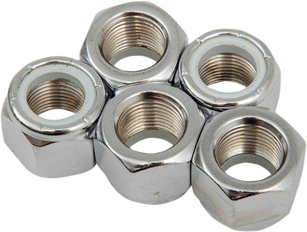 DRAG SPECIALTIES Nuts - Nylon - Chrome - 5/8"-18