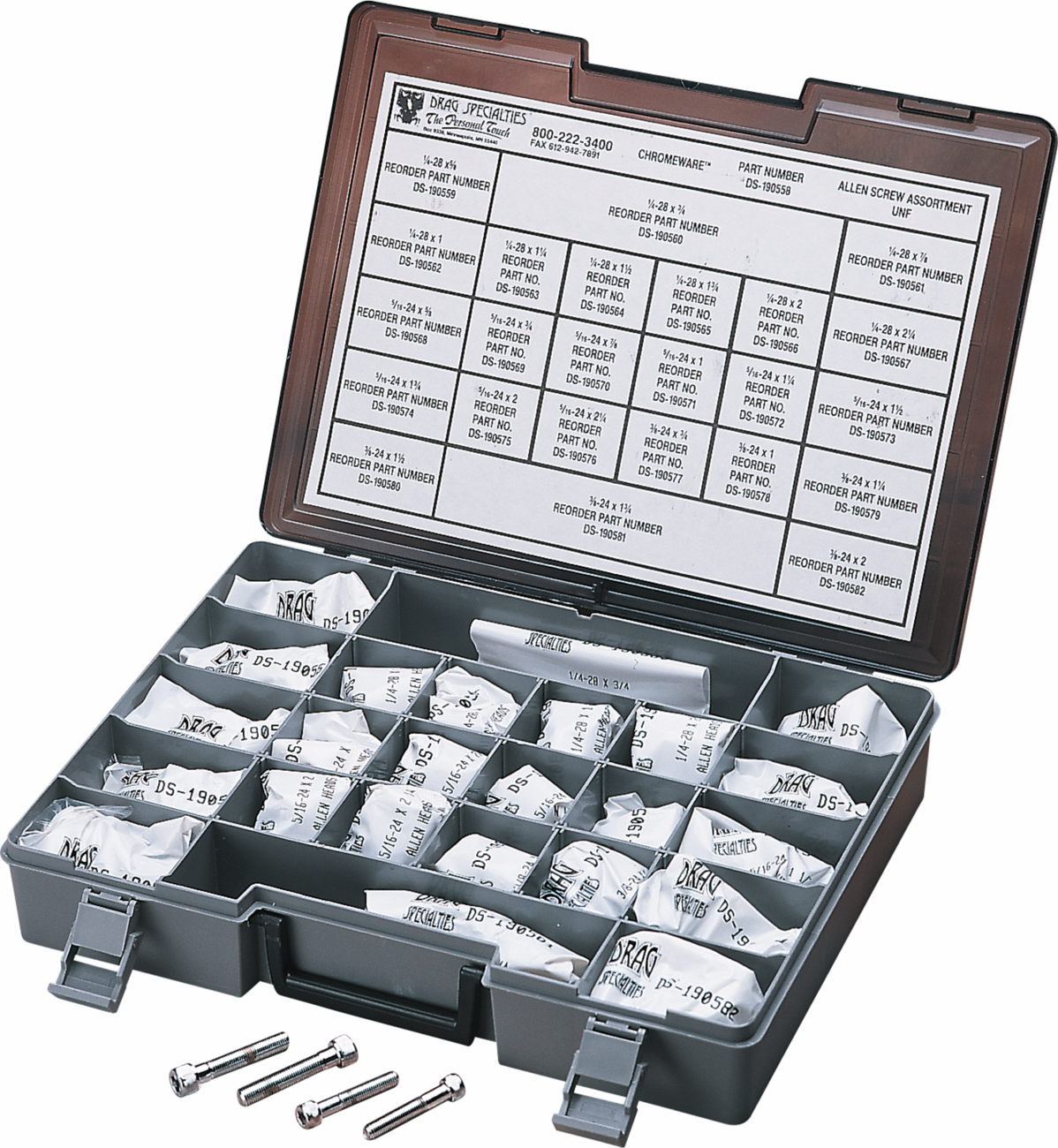 DRAG SPECIALTIES Nuts - Nylon - Chrome - 5/16"-24 - Image 2