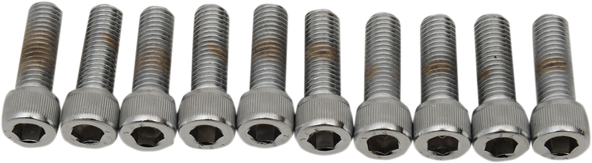 DRAG SPECIALTIES Bolts - Socket-Head/Replacement - Knurled/Fine Thread - 1/4"-28 x 3/4" - 10 Pack