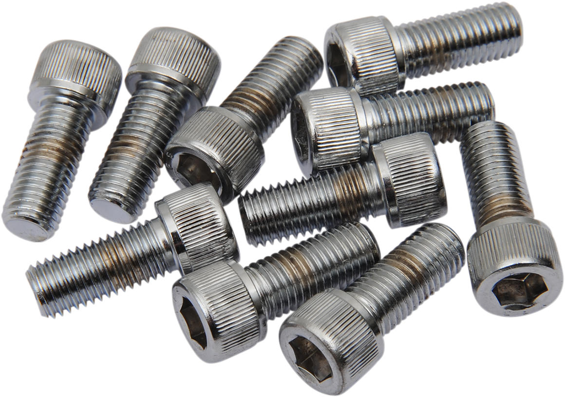 DRAG SPECIALTIES Bolts - Socket-Head/Replacement - Knurled/Fine Thread - 5/16"-24 x 5/8" - 10 Pack