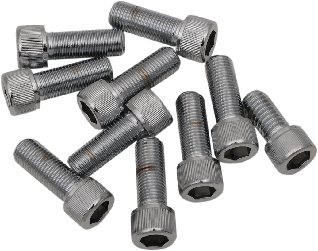DRAG SPECIALTIES Bolts - Socket-Head/Replacement - Knurled/Fine Thread - 3/8"-24 x 3/4" - 10 Pack