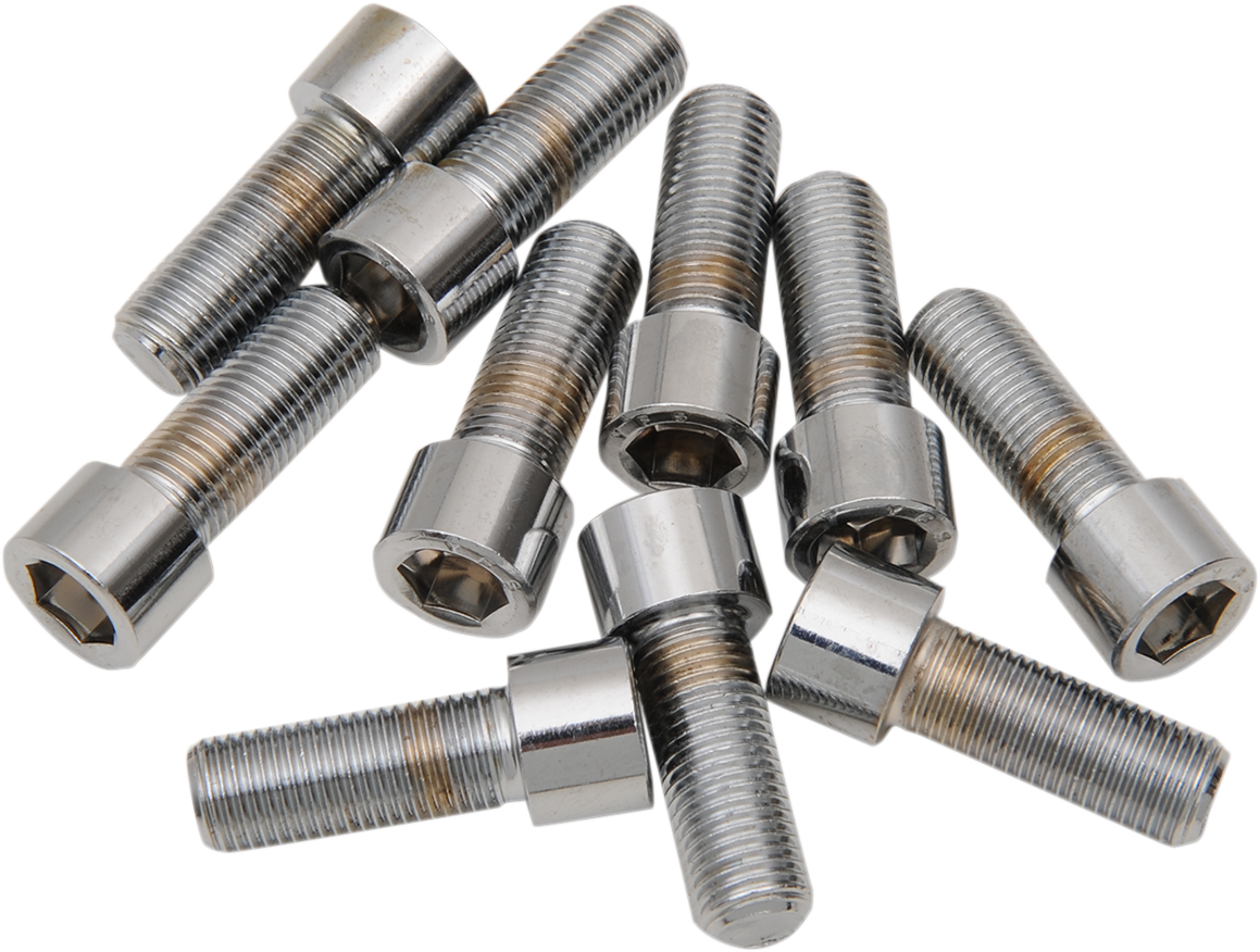 DRAG SPECIALTIES Bolts - Socket-Head/Replacement - Smooth/Fine Thread - 3/8"-24 x 1" - 10 Pack