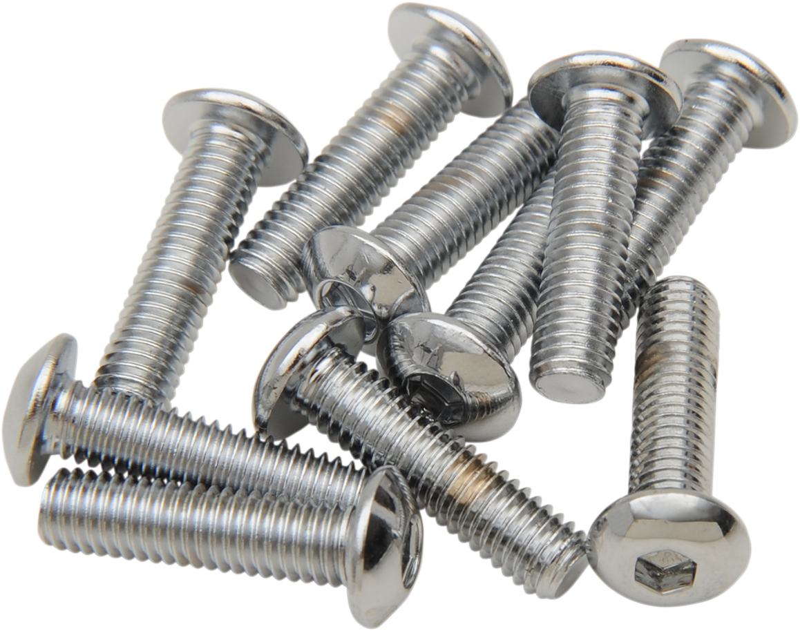 DRAG SPECIALTIES Bolts - Button Head/Replacement - #10-32 x 1" - 10 Pack