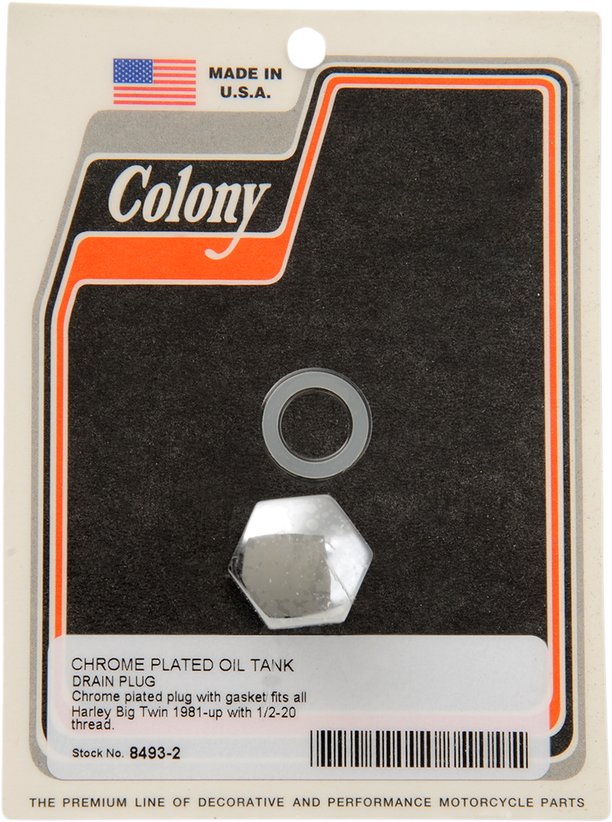 COLONY Drain Plug - Oil Tank with Gasket - Standard - Chrome