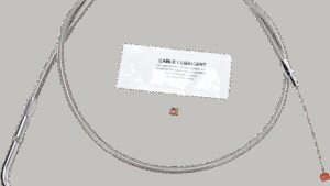 BARNETT Stainless Steel Throttle Cable - +6" - Dyna/FXR/Softail