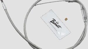 BARNETT Stainless Steel Idle Cable - +6" - Dyna/FXR/Softail