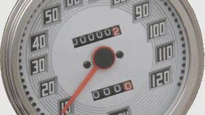 DRAG SPECIALTIES 5" MPH FL-Style 2:1 Speedometer with Tach - Billet Look White Face