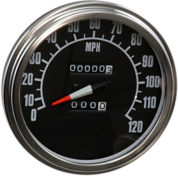 DRAG SPECIALTIES 5" FL-'68-'84 Style 2240:60 Speedometer with Reed Switch - Black Face