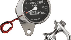 DRAG SPECIALTIES 2.4" MPH Mini LED Mechanical Speedometer/Indicators - Chrome Housing - Black Face - 2240:60