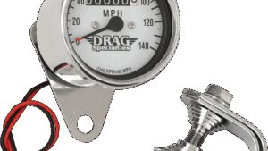 DRAG SPECIALTIES 2.4" MPH Mini LED Mechanical Speedometer/Indicators - Chrome Housing - White Face - 2240:60