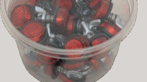 CHRIS PRODUCTS License Plate Reflectors - 40 Pack Tub - Red