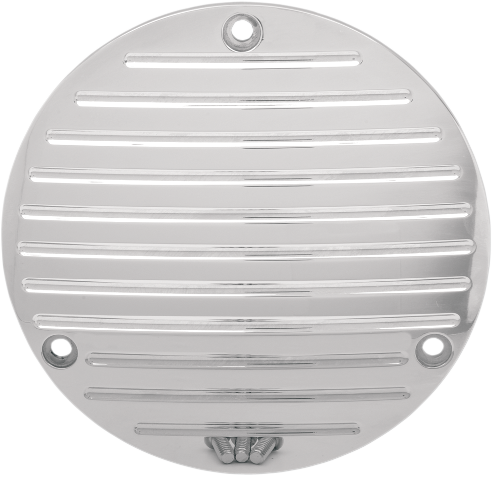 DRAG SPECIALTIES Derby Cover - Split Skull - 3 Hole - Chrome w/Black Skull - '70-'98 Big Twin - Image 2