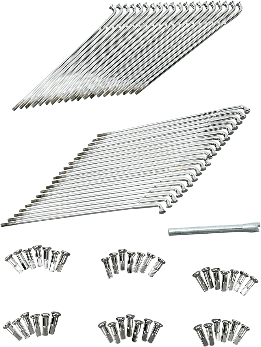 DRAG SPECIALTIES Spoke Set - Drop Center - Custom 40-Spoke - Front - Chrome - 21"