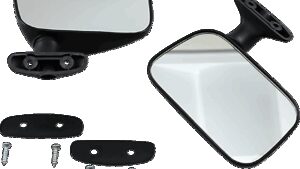 PARTS UNLIMITED Mirrors - Rear View - Rectangle - Black - Pair