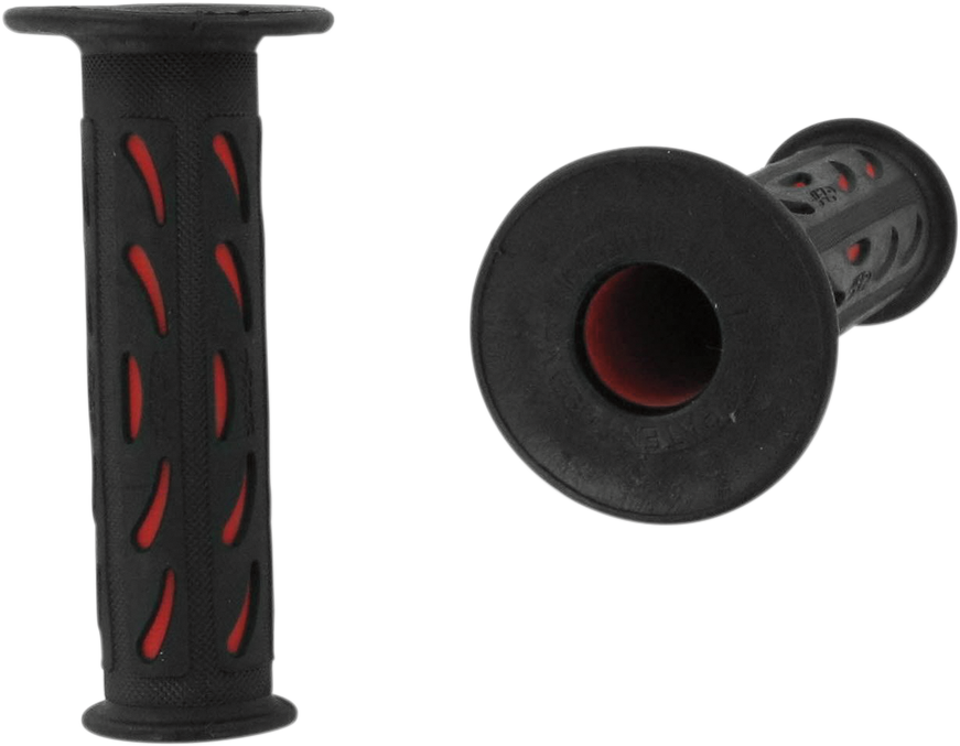 PRO GRIP 724 Dual Density Sportbike Grips - Open Ends - Black/Red