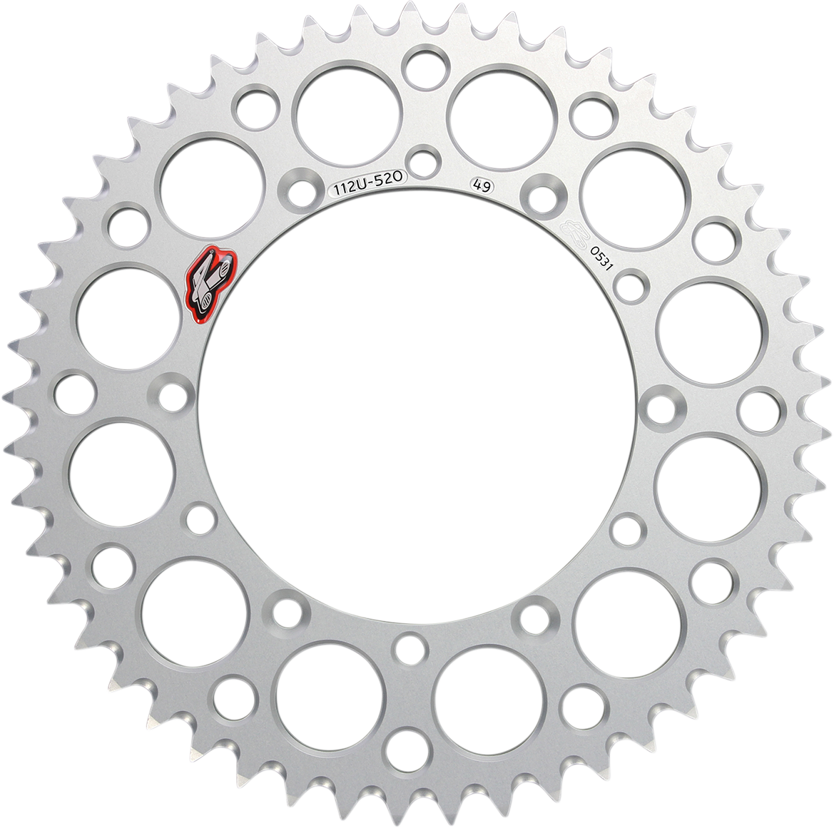 RENTHAL Rear Sprocket - Aluminum - 49 Tooth - Silver - Kawasaki