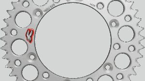 RENTHAL Rear Sprocket - Aluminum - 47 Tooth - Silver - Yamaha/Honda