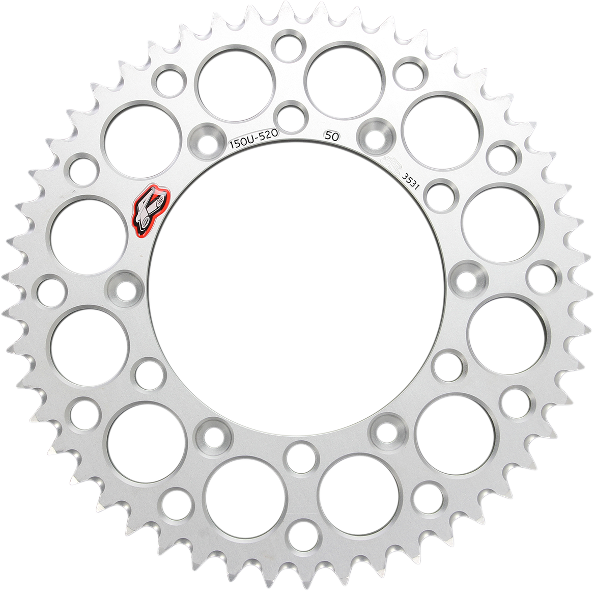 RENTHAL Rear Sprocket - Aluminum - 50 Tooth - Silver - Yamaha/Honda