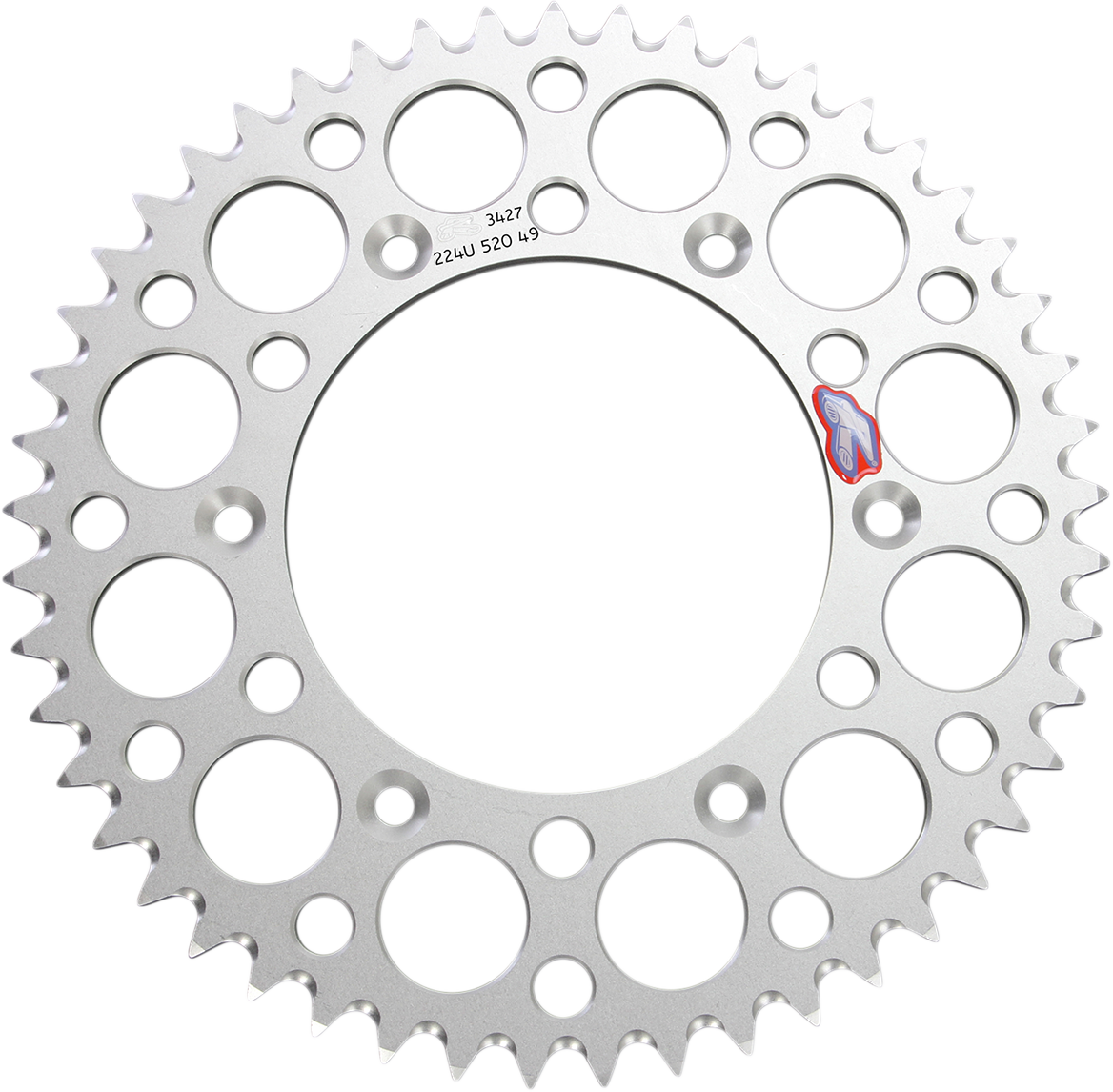 RENTHAL Rear Sprocket - Aluminum - 49 Tooth - Silver - Gas Gas/Husqvarna/Husaberg/KTM