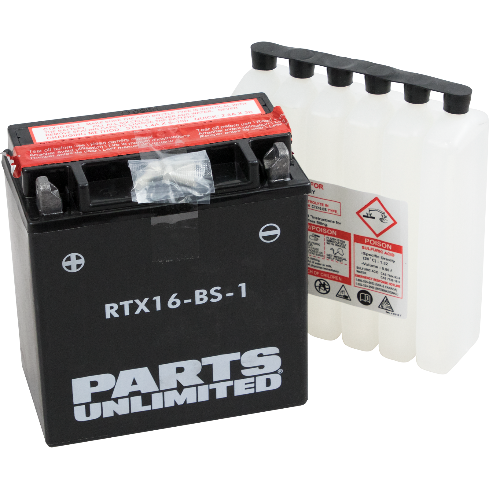PARTS UNLIMITED AGM Battery - YTX16-BS-1 .8 L