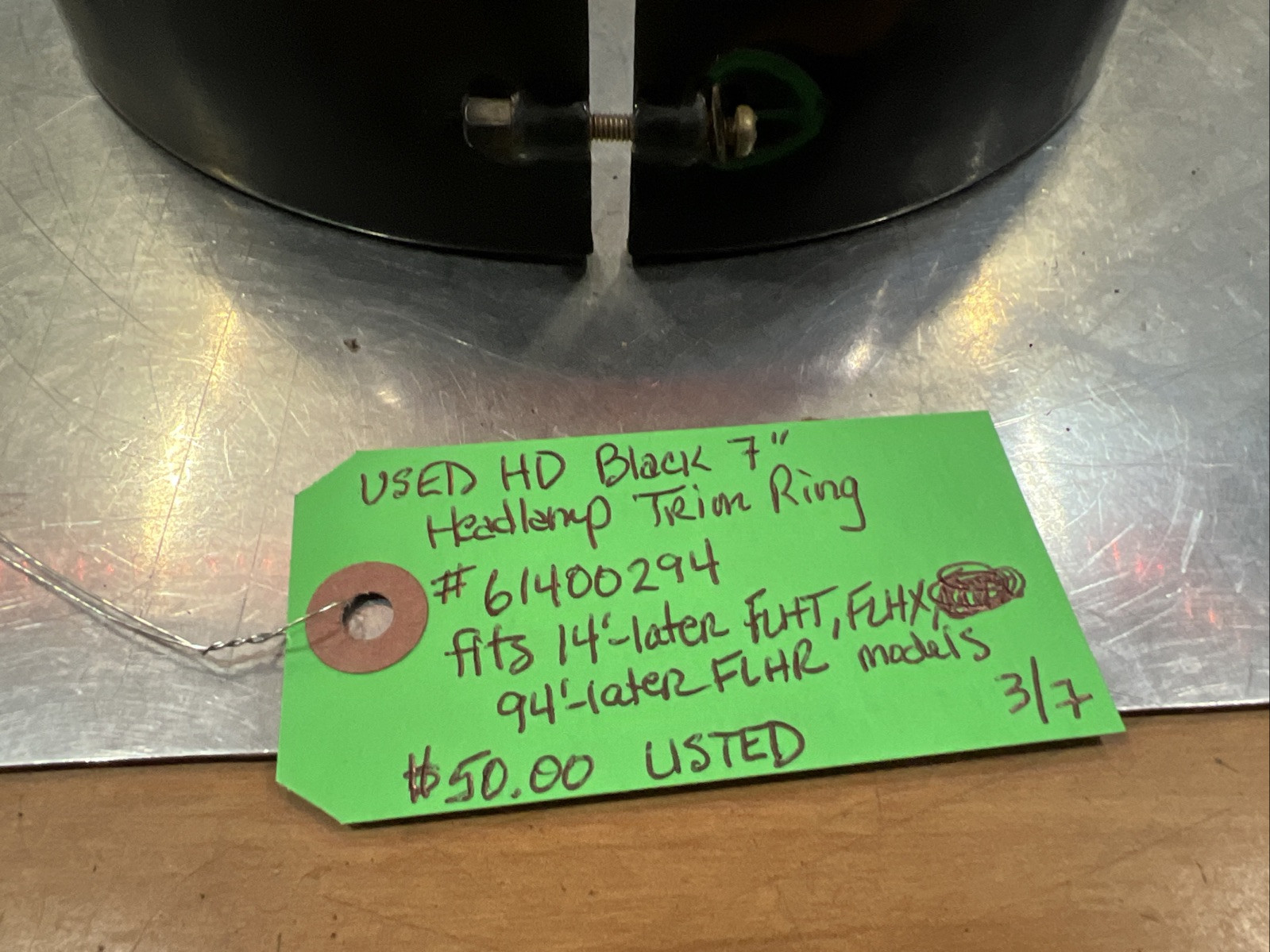 Harley Davidson Black 7” Headlamp Trim Ring #61400294