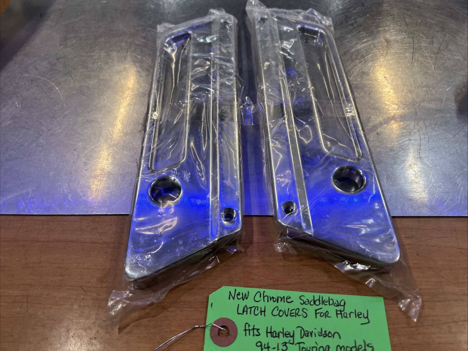 Chrome Saddlebag Latch Covers For Harley  | Knobtown Cycle