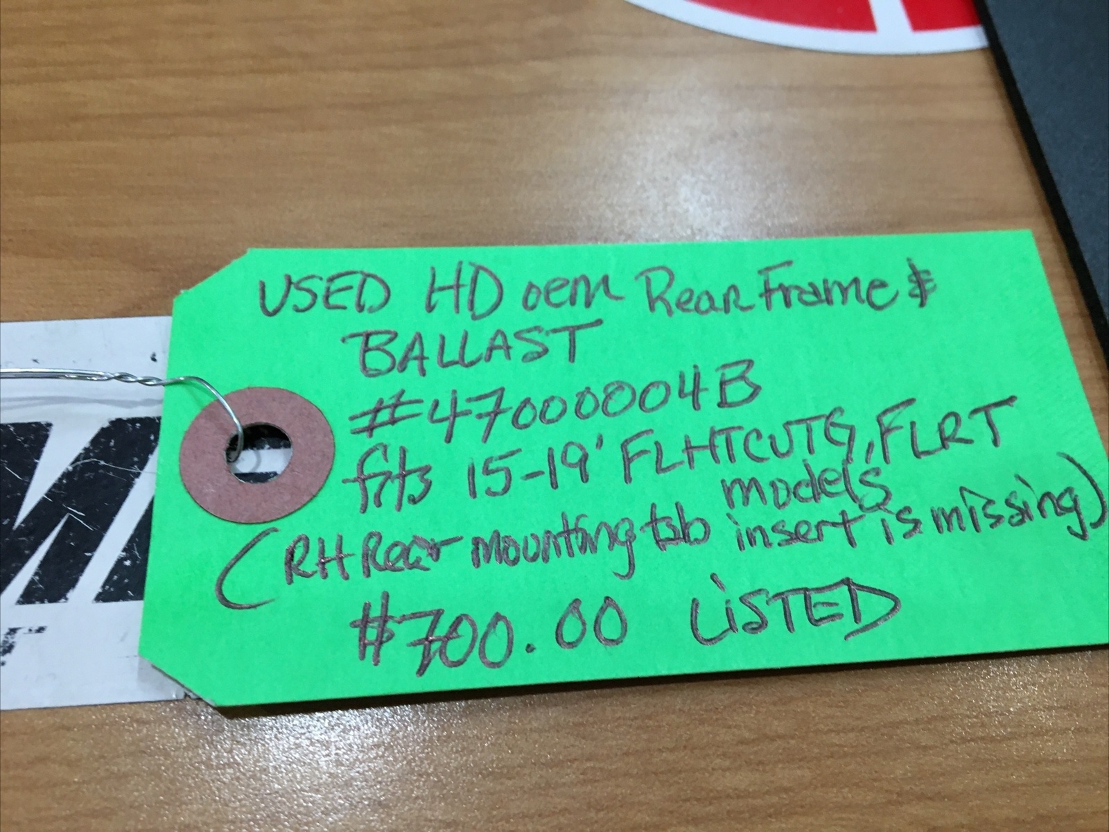 Harley Davidson oem Rear Frame & Ballast #47000004B