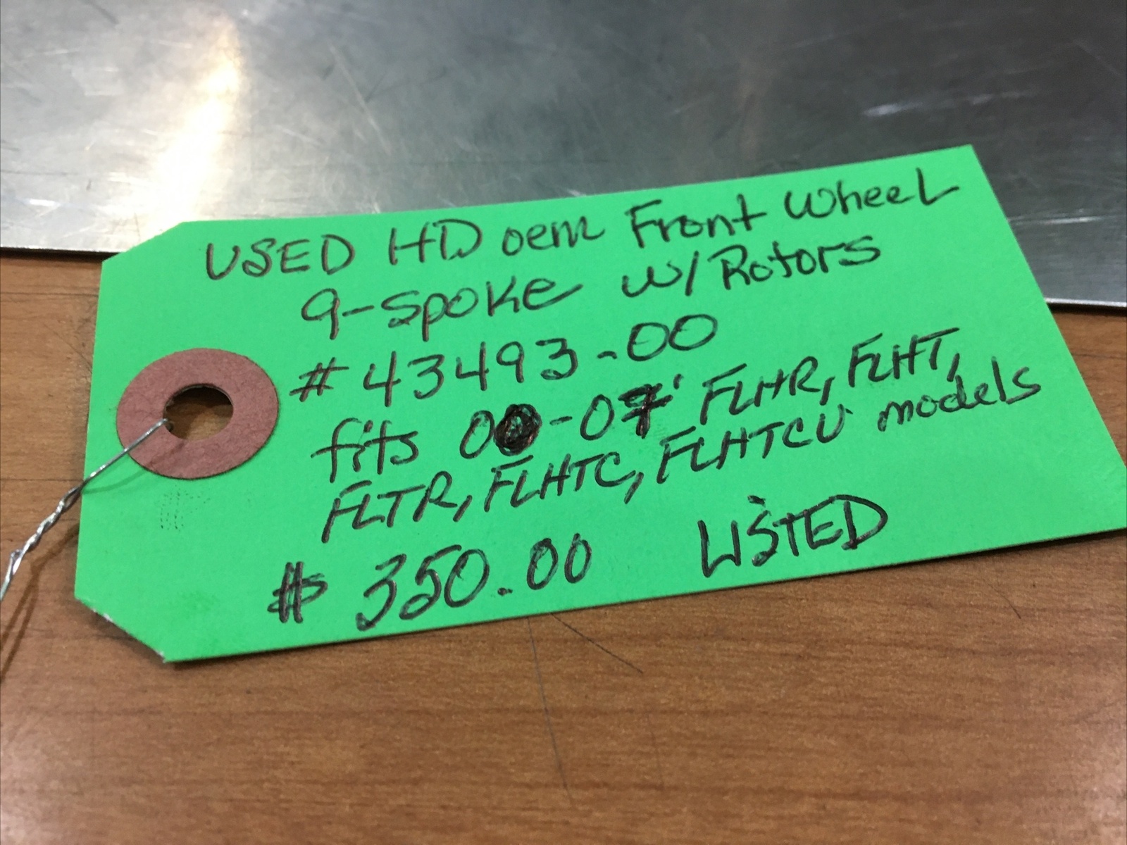 Harley Davidson oem Front Wheel 9-Spoke W/Rotors #43493-00