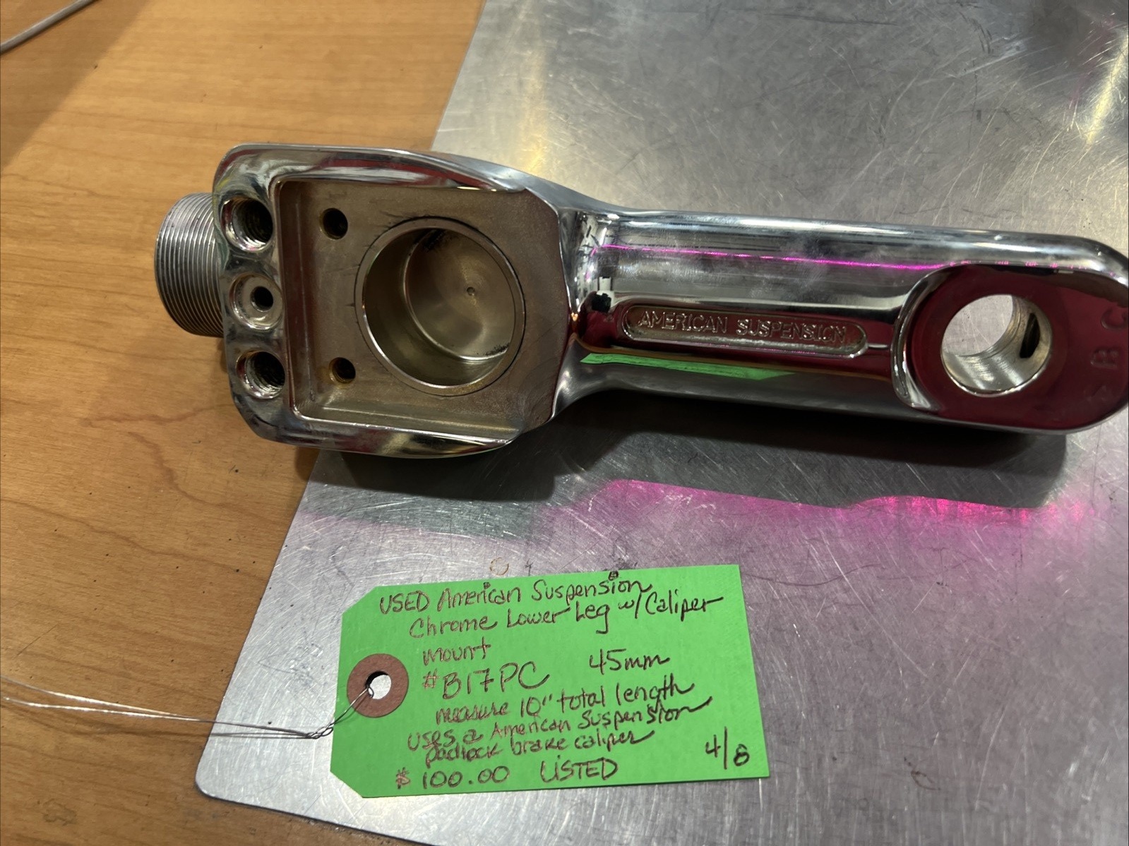 Chrome Lower Leg W/Caliper Mount #B17PC | Knobtown Cycle