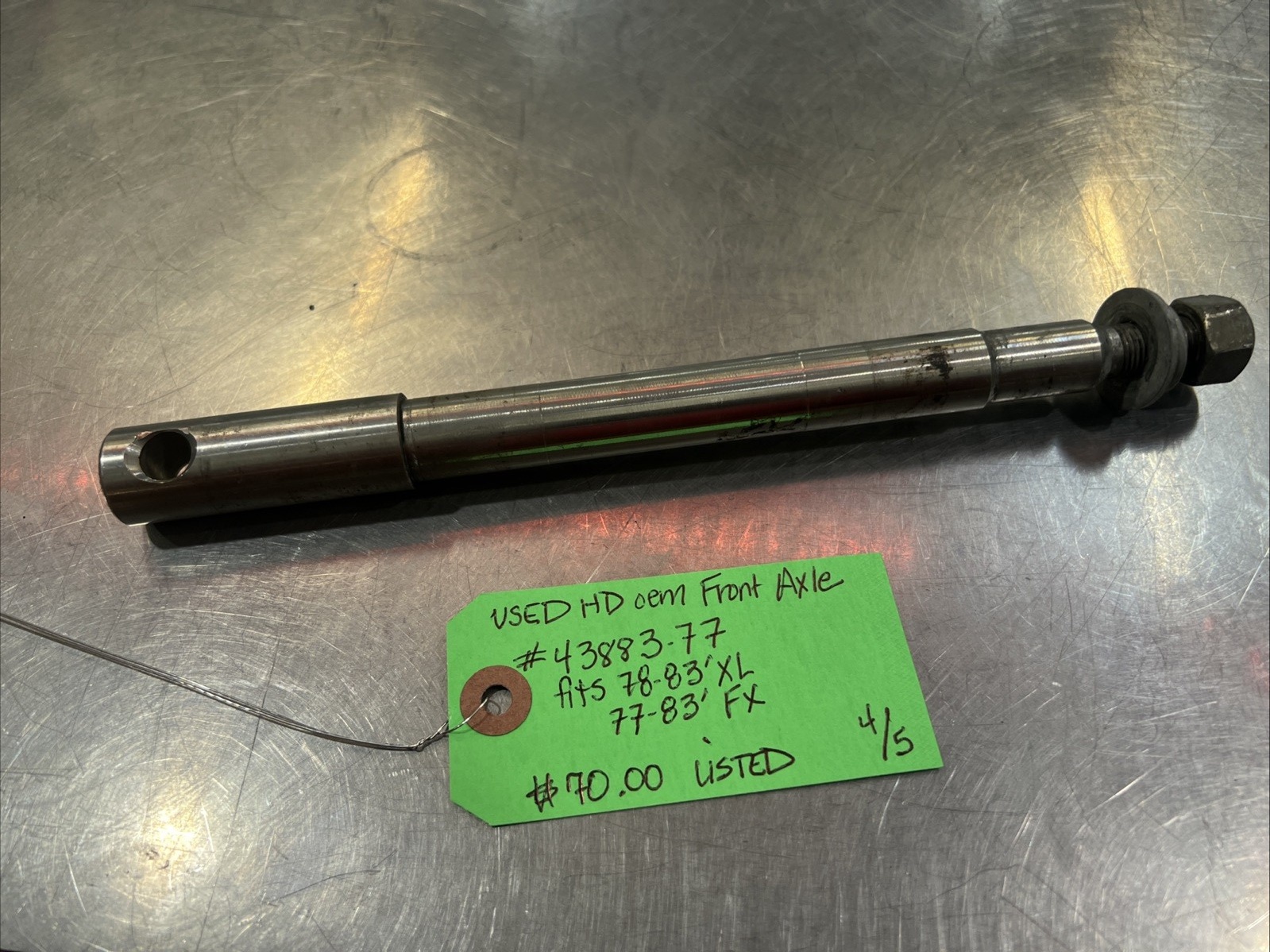 Harley Davidson oem Front Axle #43883-77 | Knobtown Cycle