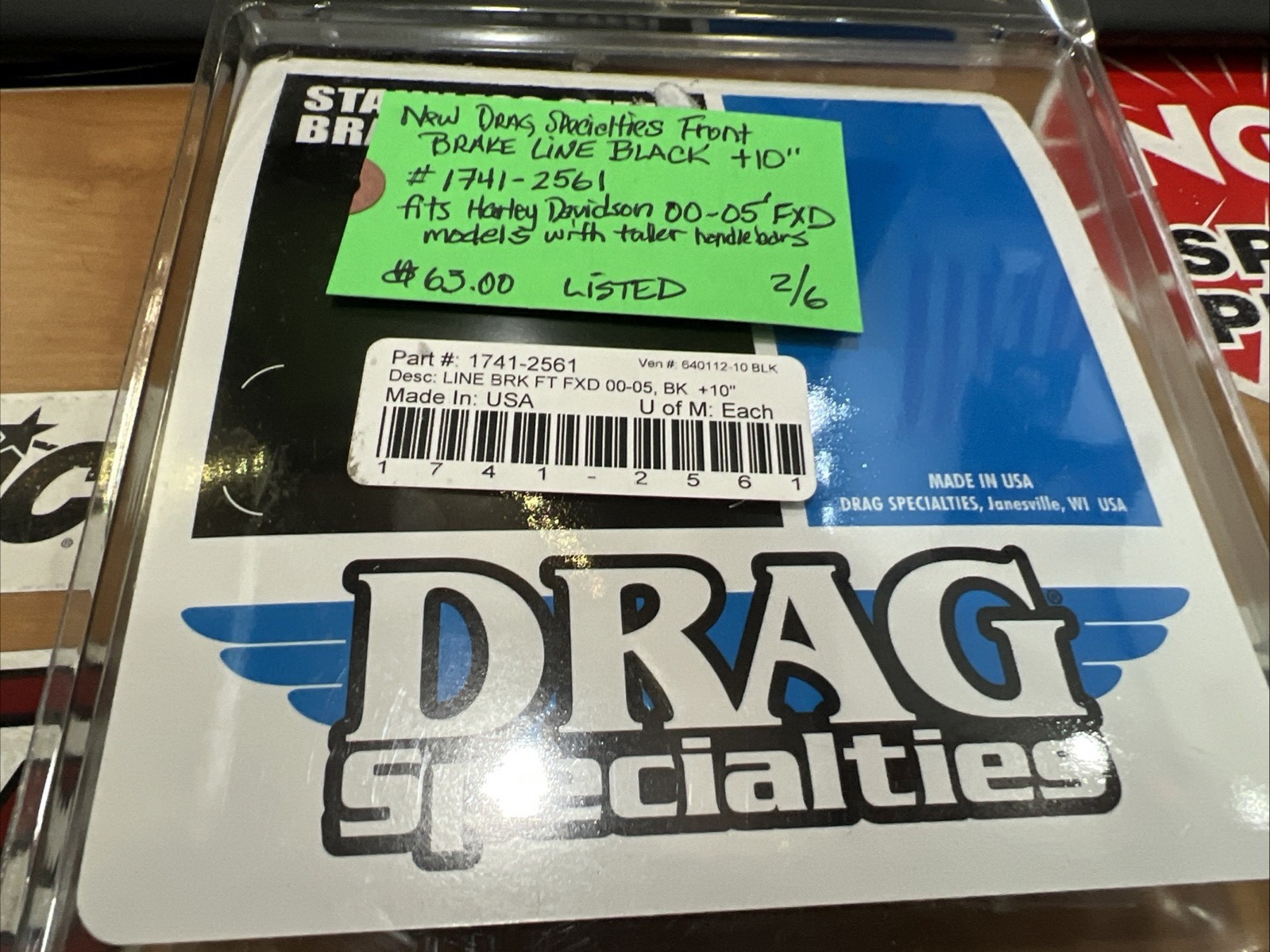 Front Brake Line Black +10” #1741-2561 | Knobtown Cycle