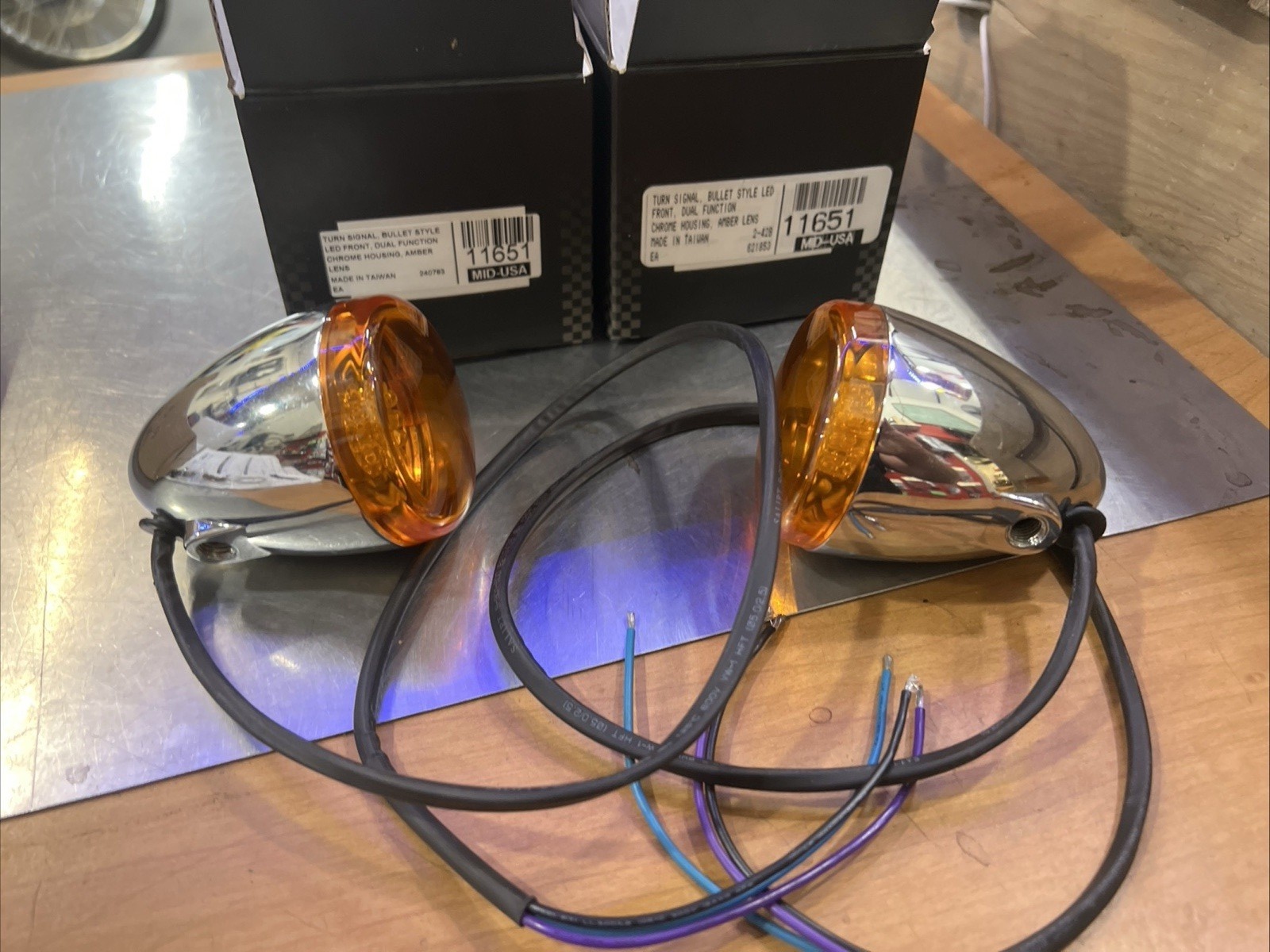 Chrome LED Front Turn Signals #11651 | Knobtown Cycle