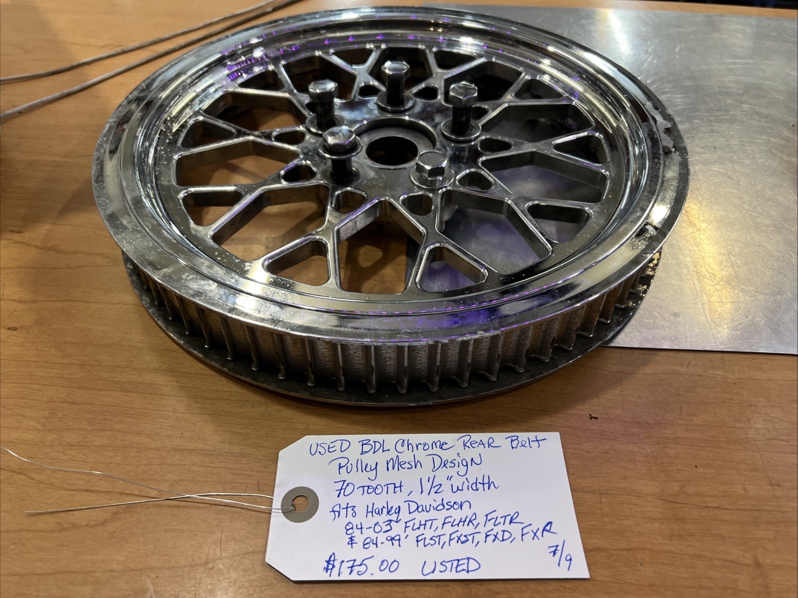 BDL Chrome Rear Belt Pulley Mesh Design | Knobtown Cycle