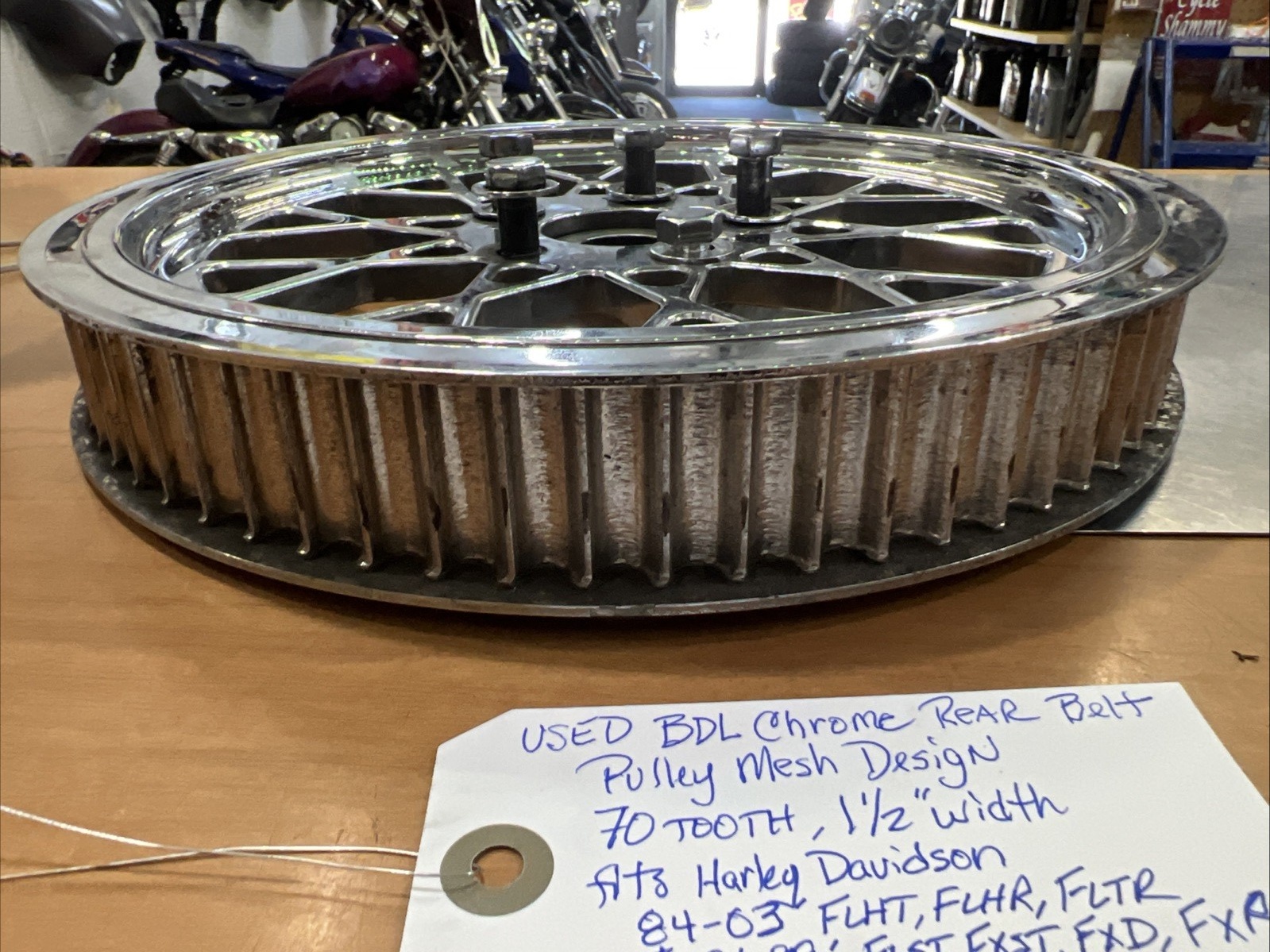 BDL Chrome Rear Belt Pulley Mesh Design | Knobtown Cycle