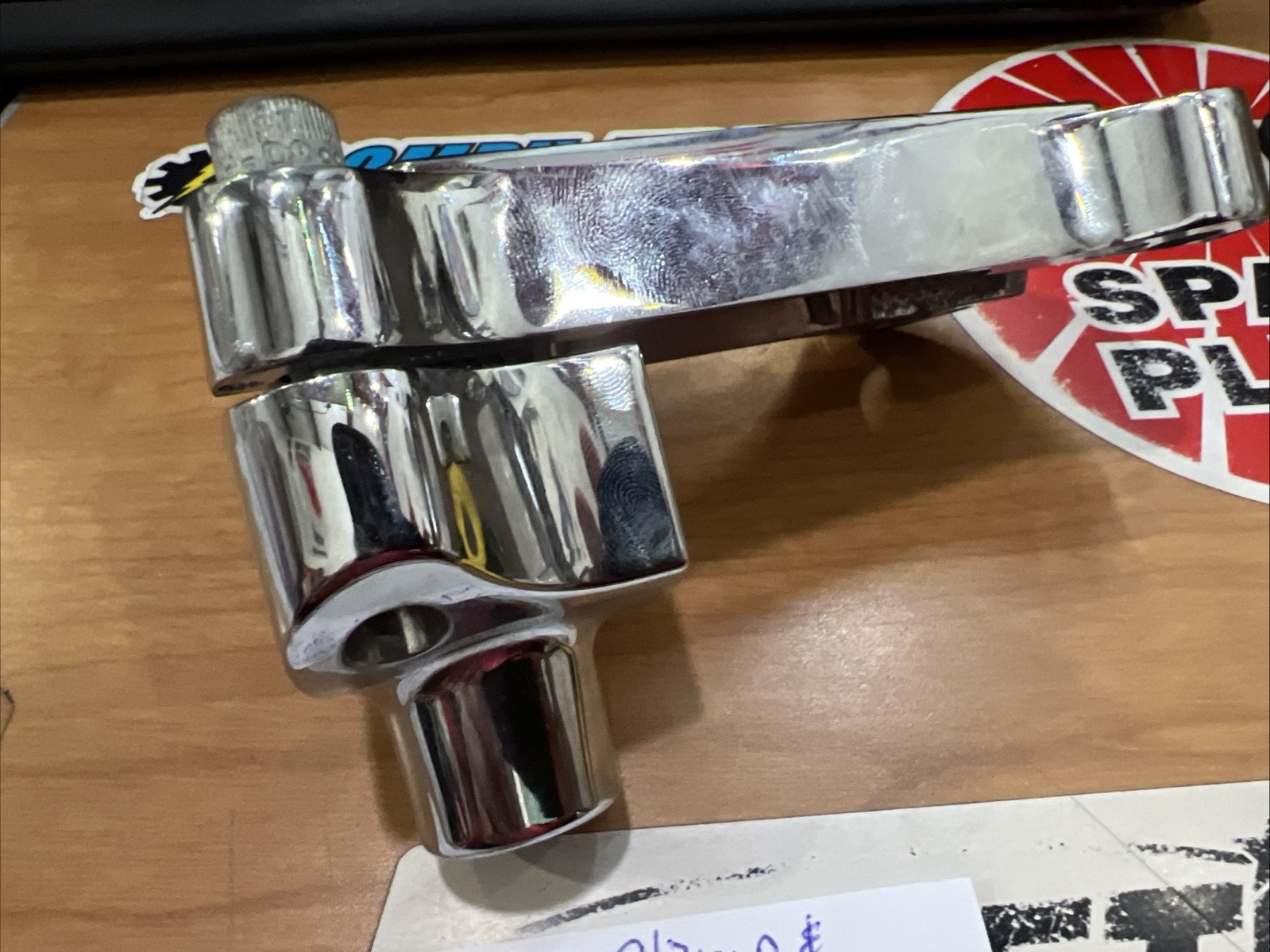 Chrome Handlebar Clamp & Riser For Harley  | Knobtown Cycle