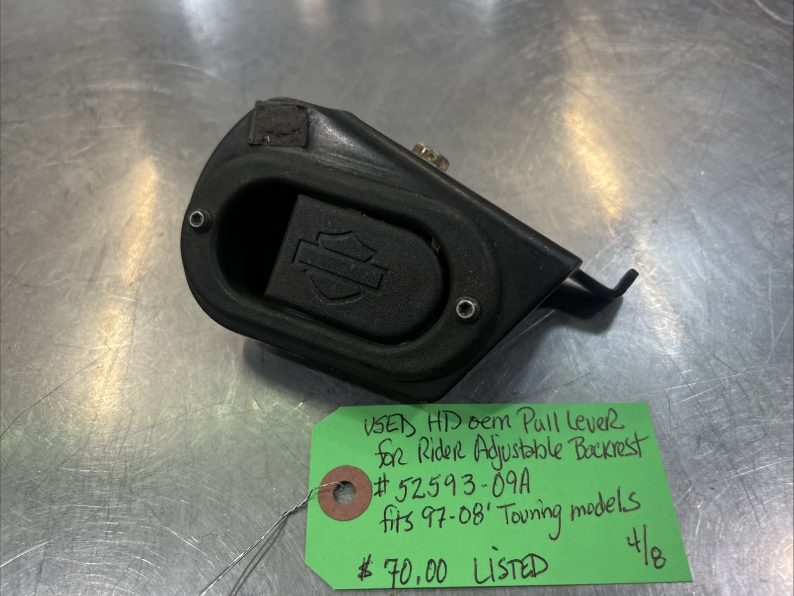 Harley Davidson oem Pull Lever For Rider Adjustable Backrest