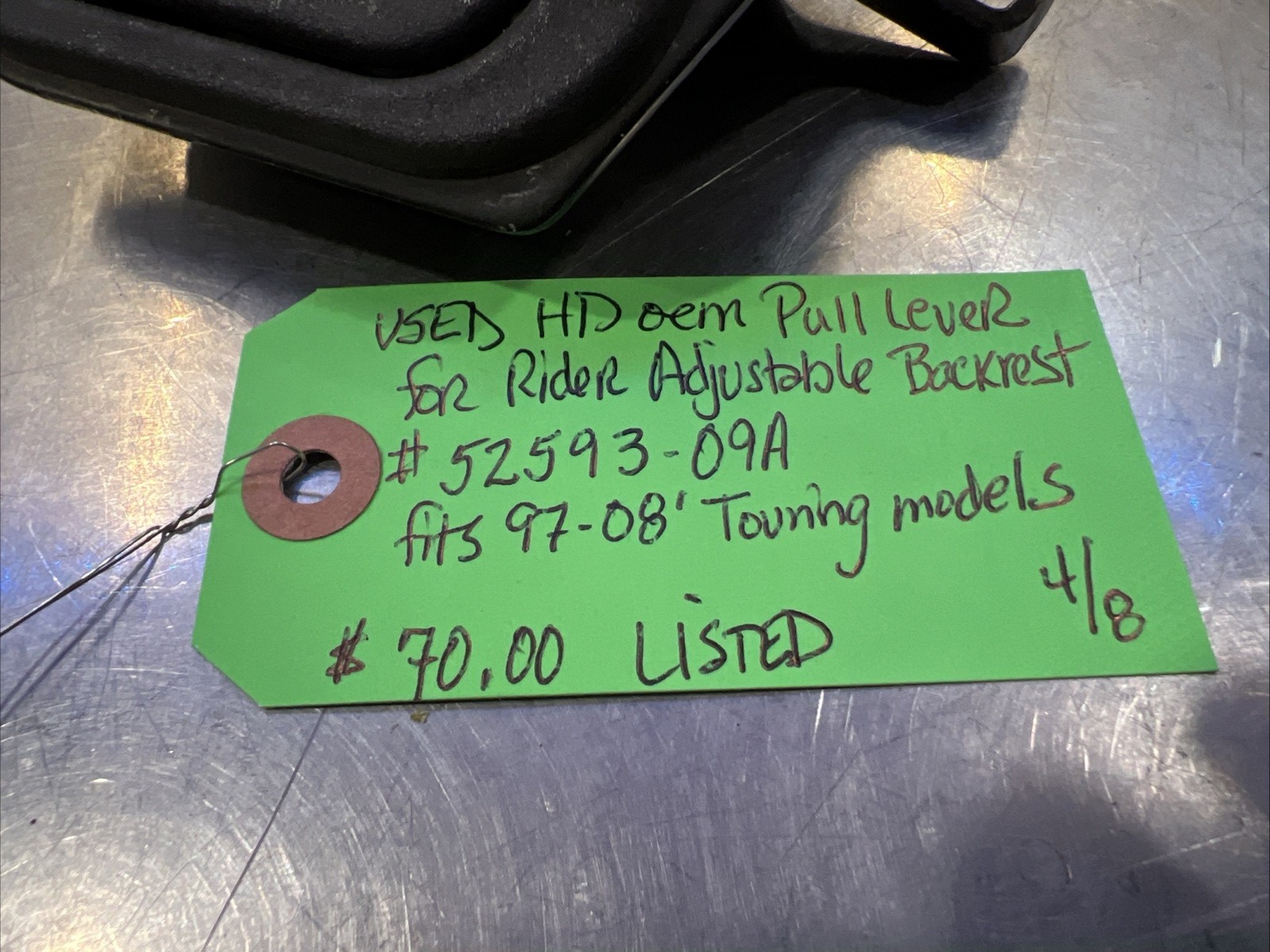 Harley Davidson oem Pull Lever For Rider Adjustable Backrest